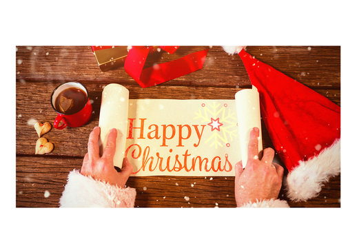 Santa with Paper Scroll Mockup