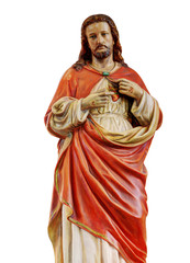 Sacred Heart of Jesus statue isolated