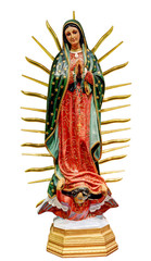 Our Lady of Guadalupe statue isolated - obrazy, fototapety, plakaty