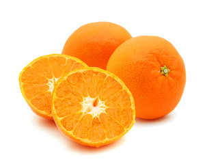 Orange mandarin or tangerine fruit isolated on white background