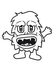 haarig süß niedlich frech klein monster horror halloween böse ork troll comic cartoon clipart