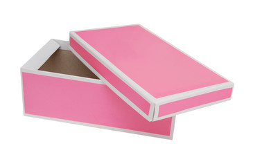 Pink gift box isolated on white background