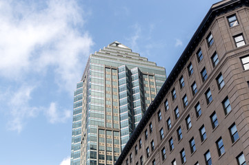 Fototapeta na wymiar Skyscrapers in Montreal downtown, Canada