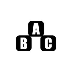alphabet cubes with letters A,B,C icon. Children toys Icon. Premium quality graphic design. Signs, symbols collection, simple icon for websites, web design, mobile app