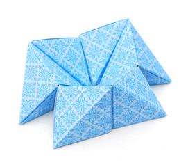 A set of origami paper shapes