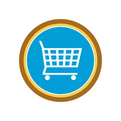 Shopping cart, supermarket trolley icon. Vector Illustration
