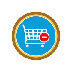 Shopping cart, supermarket trolley icon. Vector Illustration