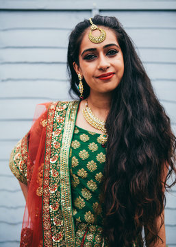 Beautiful Indian woman wearing a sari