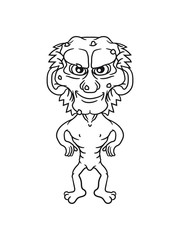 gnom mann hässlich pickel klein süß niedlich augen viele monster horror halloween comic cartoon clipart