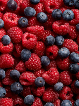 Raspberries and Blueberries