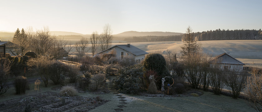 Winter lanscape at dawn