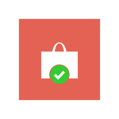 Shopping bag icon. Vector Illustration