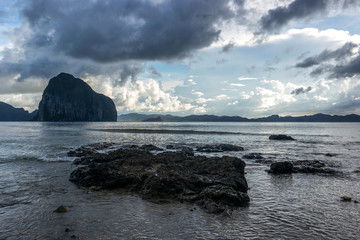 Beautiful sunset  in El Nido, Palawan island, Philippines