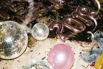 Disco balls in a party