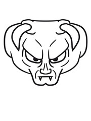 gesicht kopf logo hölle dämon teufel satan monster horror halloween böse ork troll comic cartoon clipart