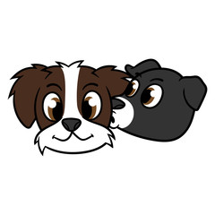 Cartoon Dogs Kissing