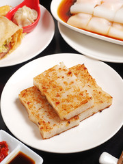 Fried turnip cake, Chinese food.  