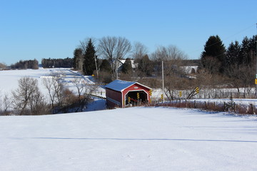 Bordeleau Covered Bridge in winter