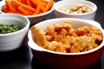 Assorted chips and junk food