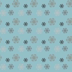 Snowflakes seamless pattern. Snow falls background. Symbol winter, Merry Christmas holiday, Happy New Year celebration Vector illustration