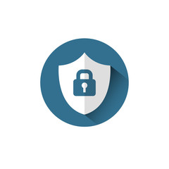 Lock On Shield Icon Protection And Security Concept Vector Illustration