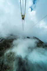 Fototapeta premium Cableway in Pic du Midi, France