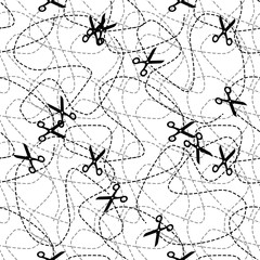 Scissors pattern. Vector illustration