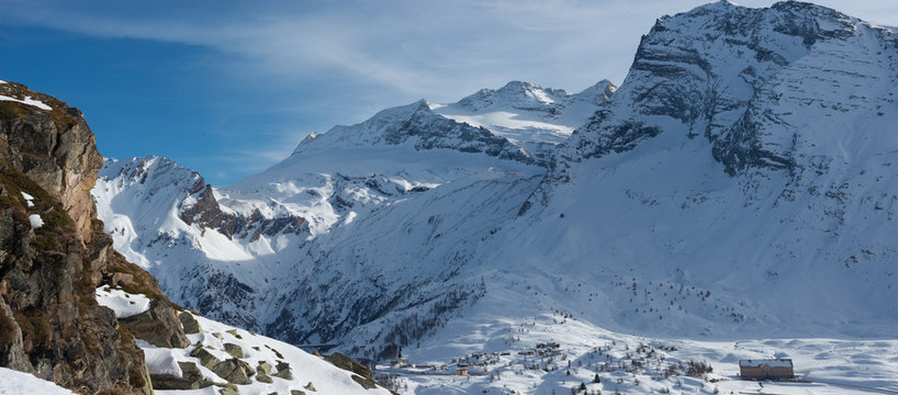 Simplon Landscape Snowshoe sights. Switzerland
