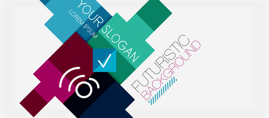 Square shapes banner design, geometric abstract background