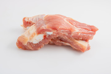 Raw pork ribs isolated on a white background