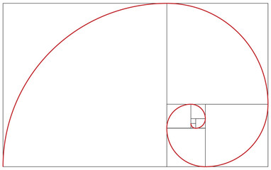 Fibonacci spiral. Golden ratio