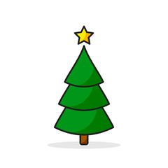 Christmas tree color icon. Vector illustration on white background. Modern flat design