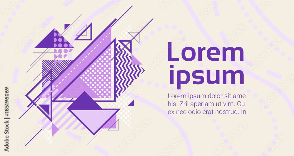 Poster abstract art background with modern geometric elements triangulars template banner with copy space v