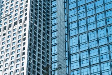 detail shot of modern business buildings in city