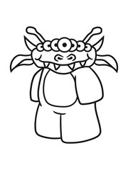 frech klein süß niedlich augen viele monster horror halloween comic cartoon clipart