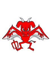 flügel fliegen hölle dämon satan teufel frech klein monster horror halloween böse ork troll comic cartoon clipart