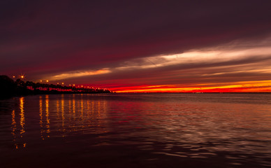 Naklejka premium Bridge at Sunset