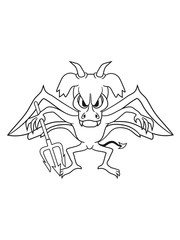 flügel fliegen hölle dämon satan teufel frech klein monster horror halloween böse ork troll comic cartoon clipart