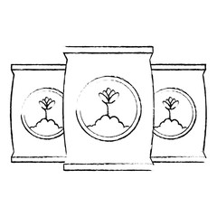 fertilizer bags isolated icon vector illustration design