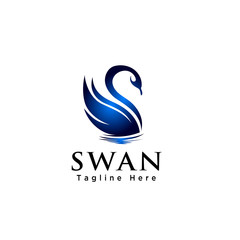 Obraz premium abstract swan logo on water