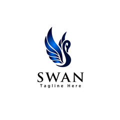 Abstract flying swan logo