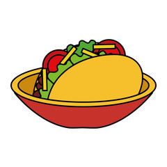 dish with delicious mexican food tacos vector illustration design