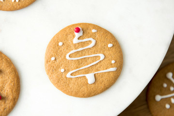 Round shape Chriatmas gingerbread cookies