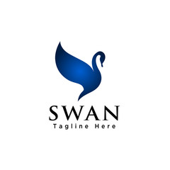 simple Abstract swan logo