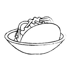 dish with delicious mexican food tacos vector illustration design