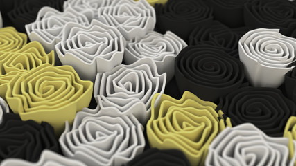 Fototapeta premium Pattern from black, white and yellow flowers