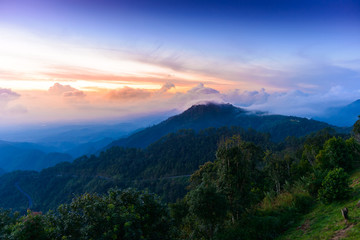 Obraz na płótnie Canvas Mon Sone View Point, Doi Pha Hom Pok National Park, Angkhang mountain, chiang mai, Thailand
