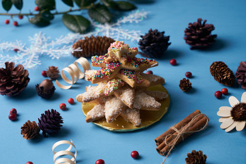 Christmas gingerbread tree cookies