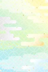 パステル　霞　和柄　背景