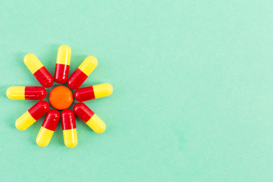 Flower shape made of antibiotics